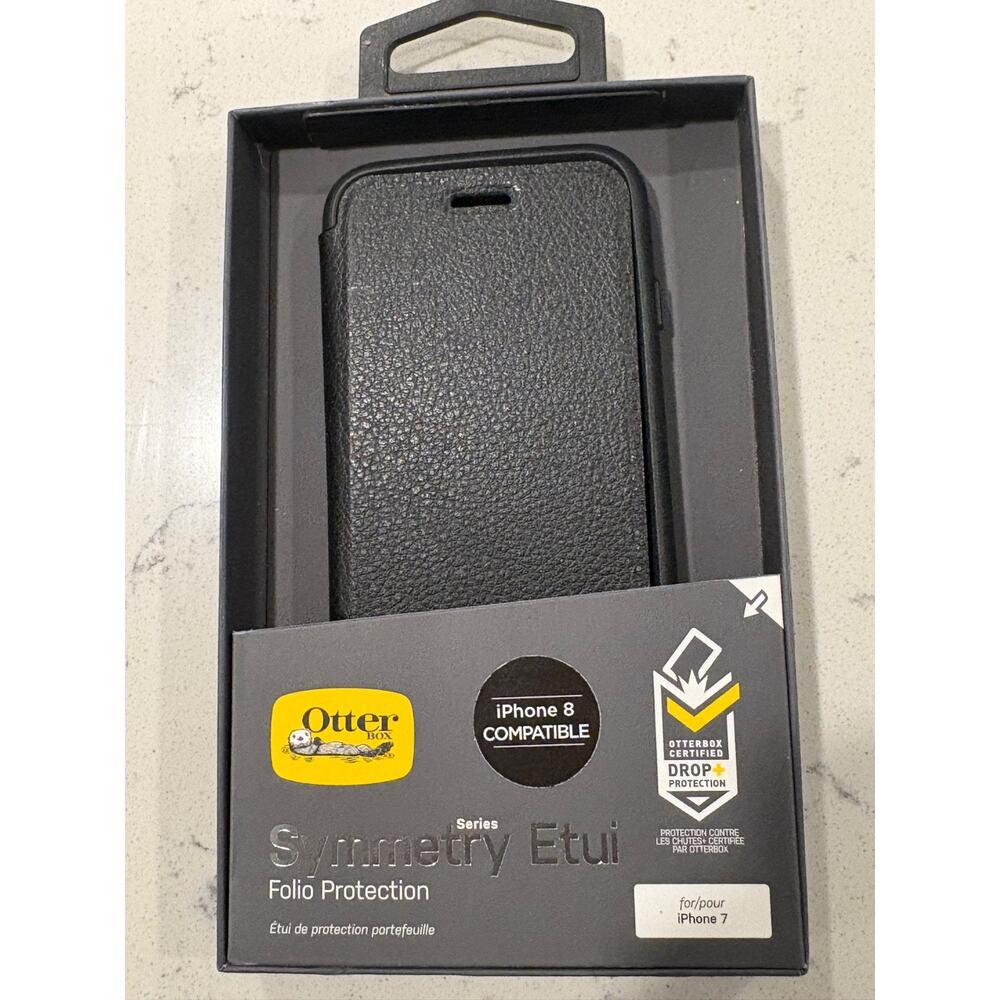 OTTERBOX Symmetry Etui Standing Folio Case Kickstand iPhone 8 Black 77-56780 NEW
